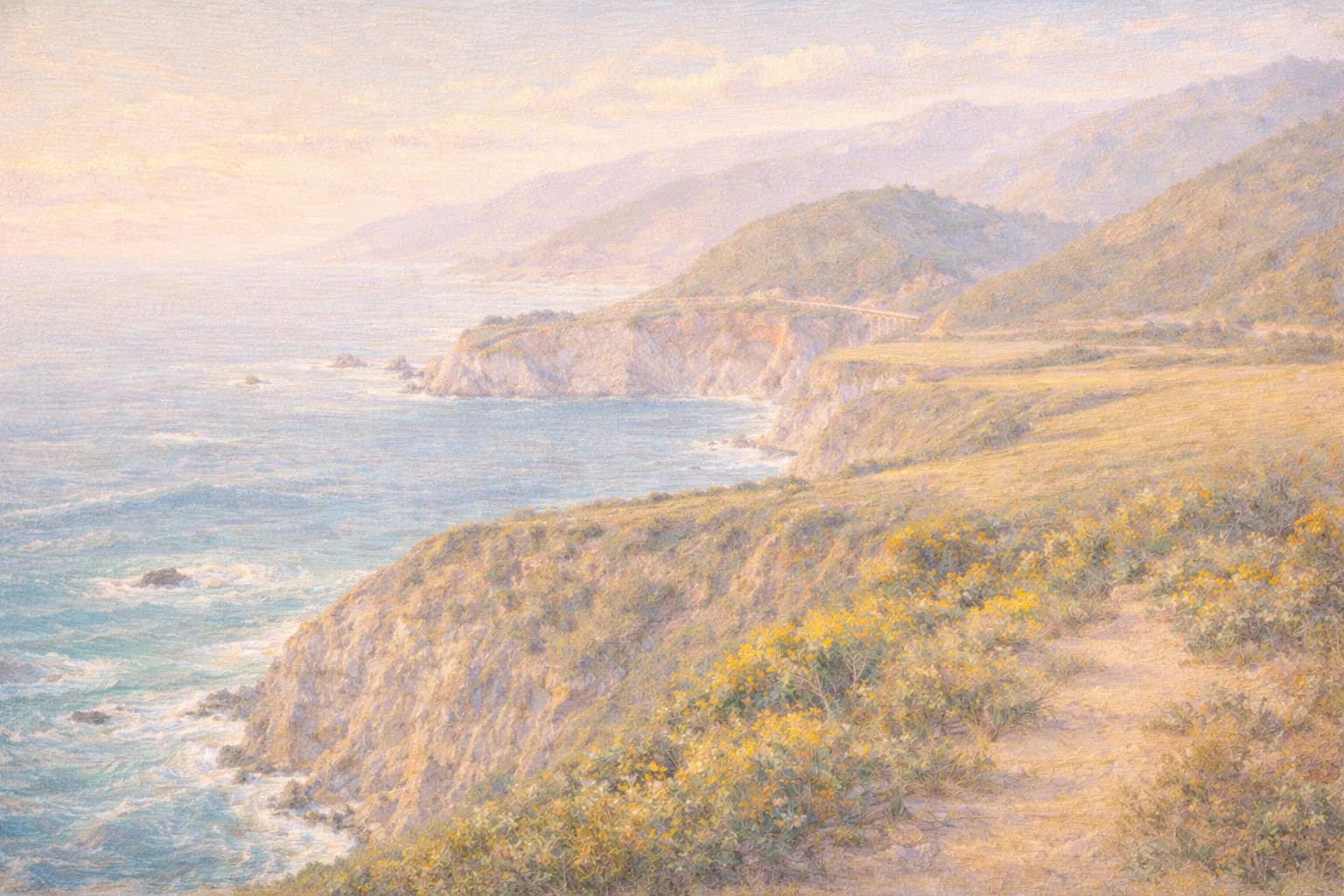Pacific coast cliffs in California