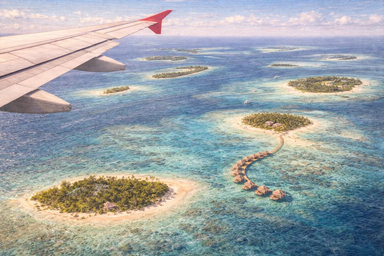 Turquoise waters of the Maldives